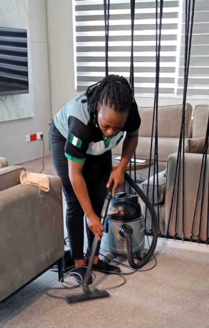 Deep cleaning service with professional commercial equipment and techniques